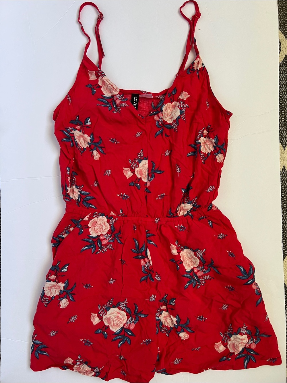 H&M Red Floral Romper